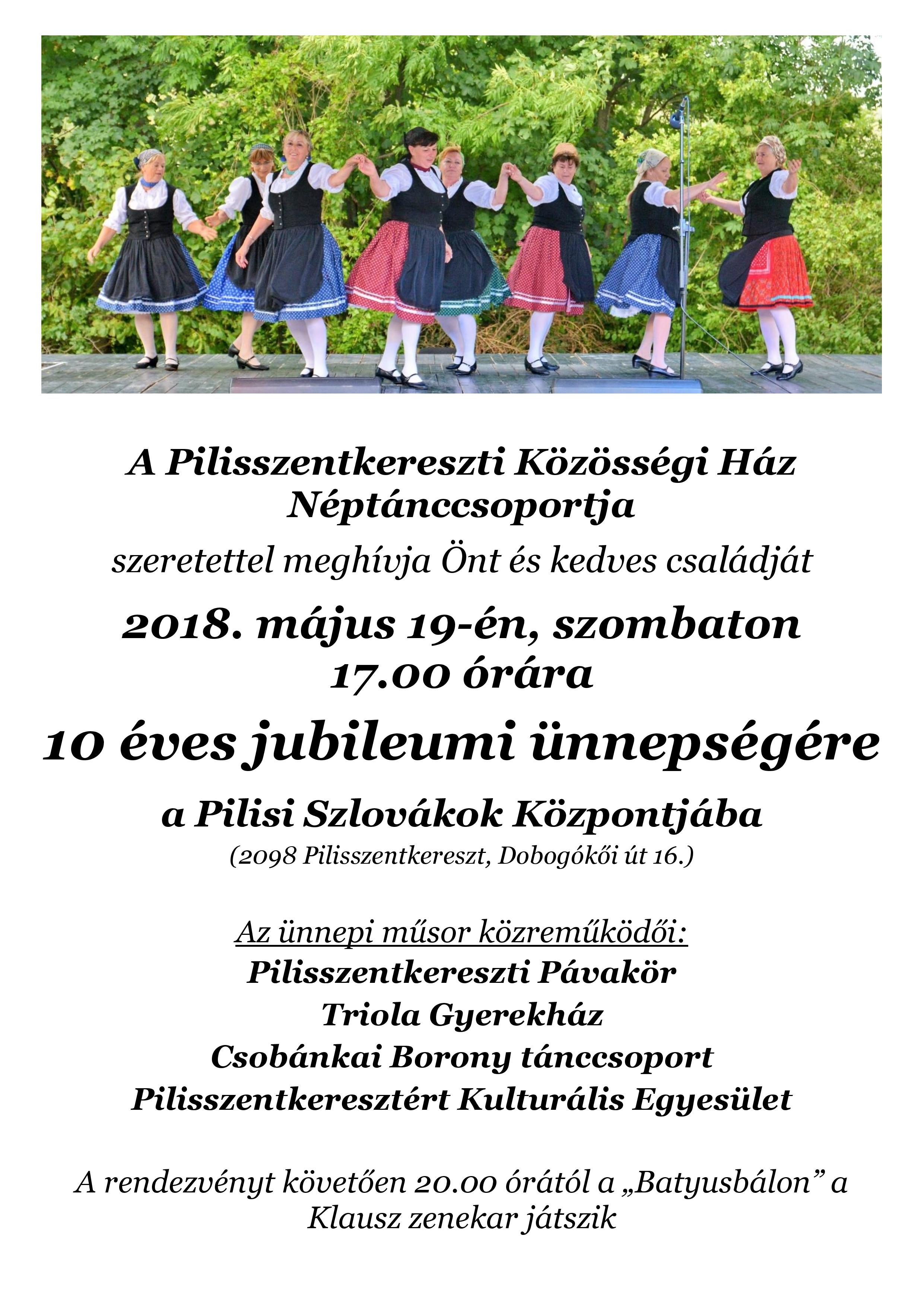 Tánccsoport jubileumi ünnepség