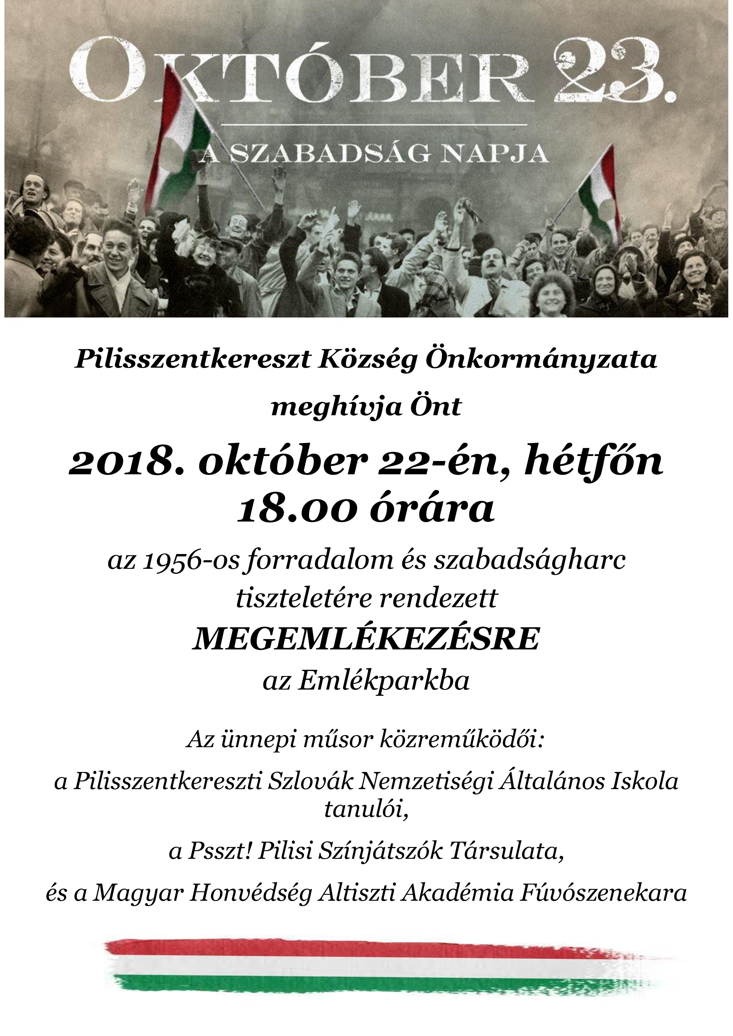 2018. október 22-i ünnepség plakát